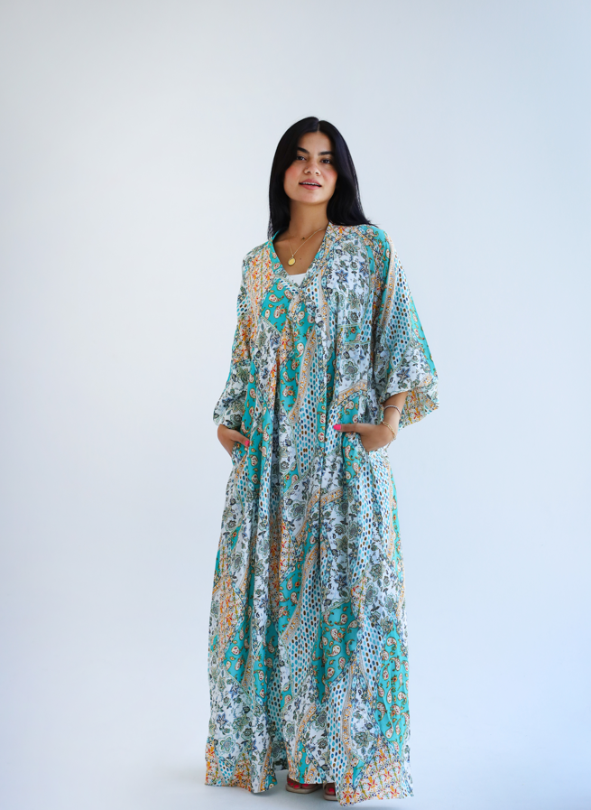 Shine dress-Turquoise