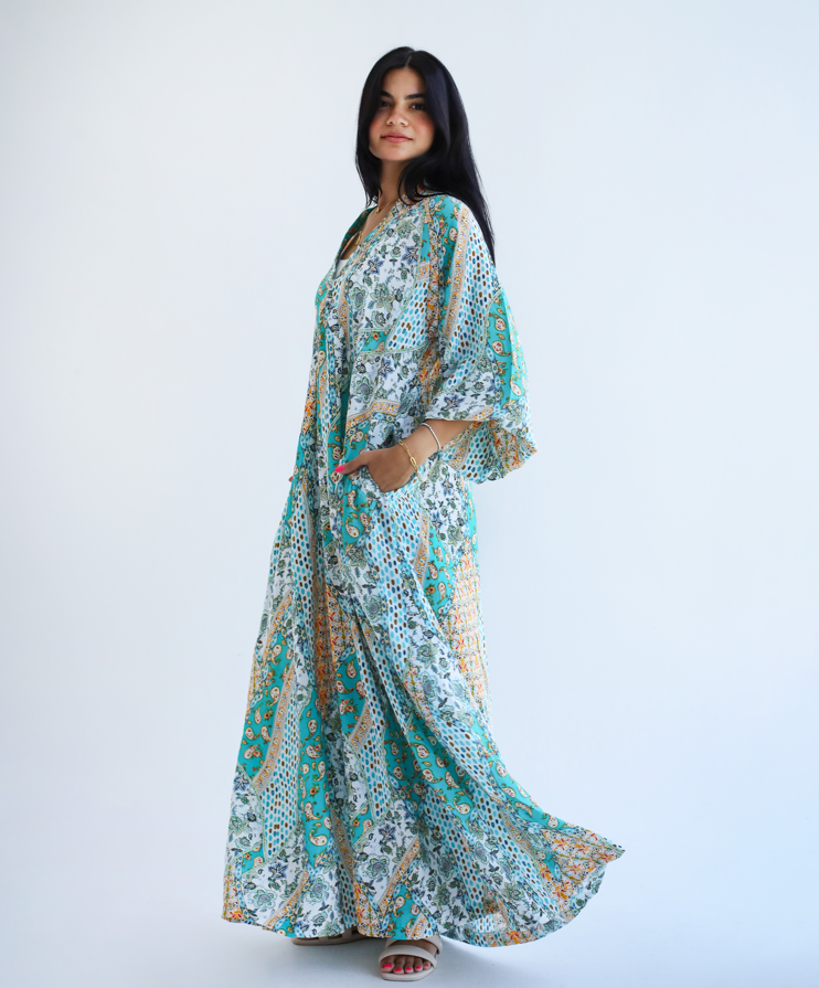 Shine dress-Turquoise