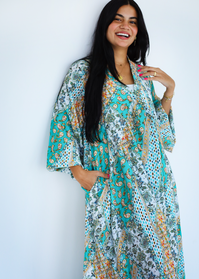 Shine dress-Turquoise