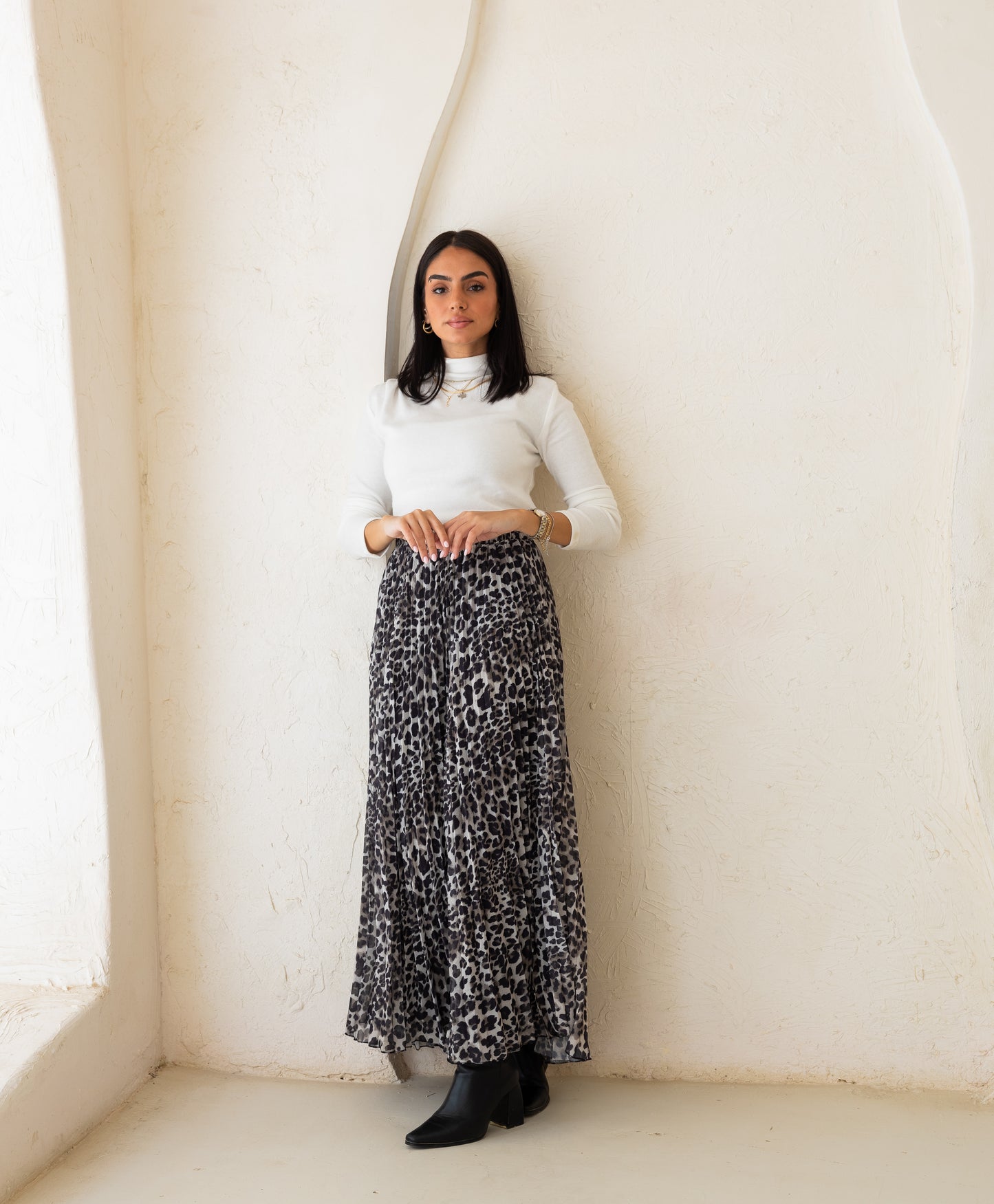 Black Leopard skirt