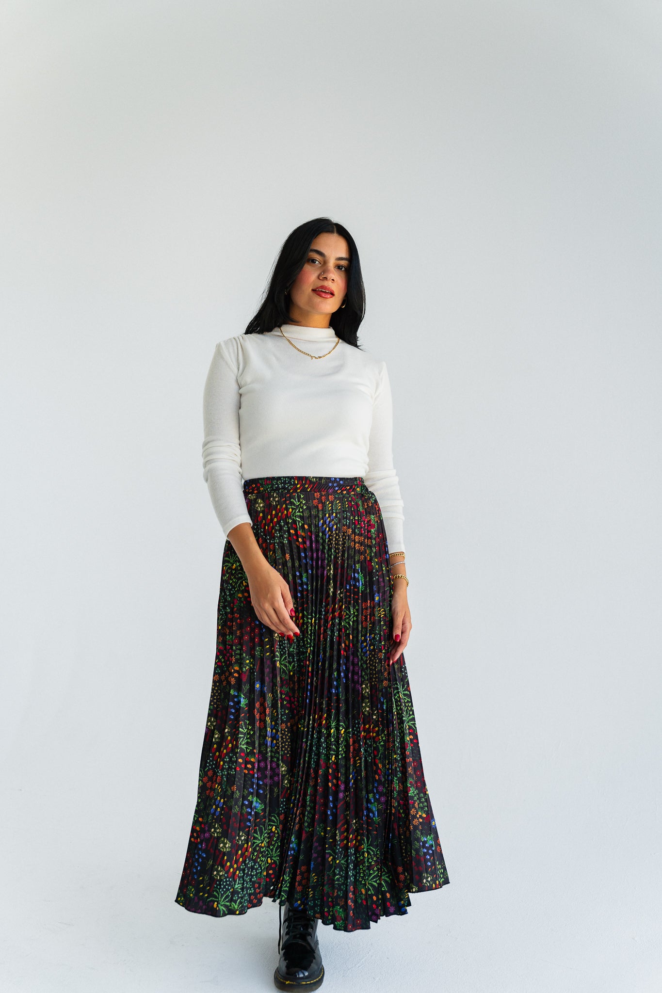 Midnight Garden Satin Skirt