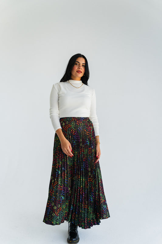 Midnight Garden Satin Skirt