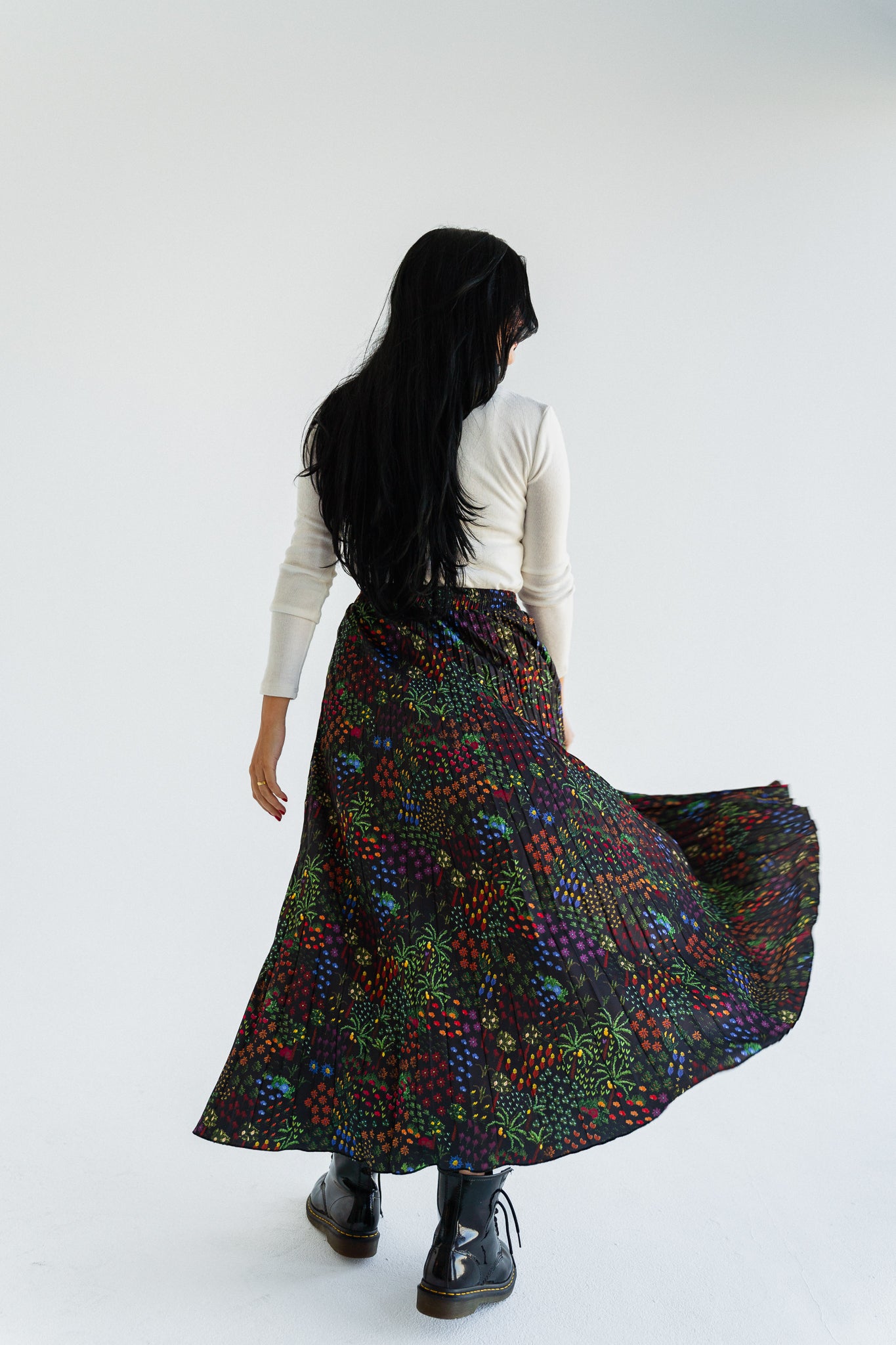 Midnight Garden Satin Skirt