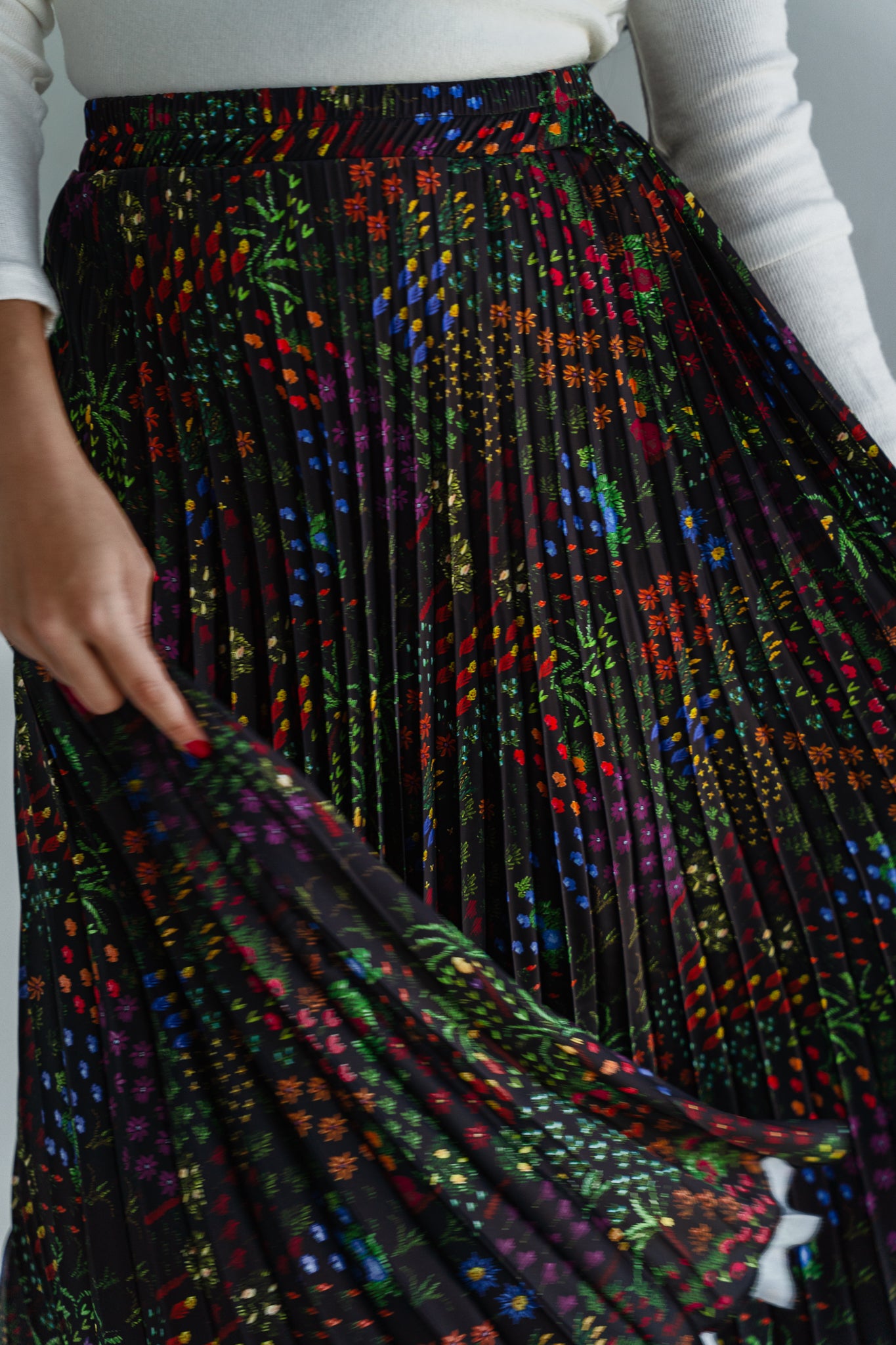 Midnight Garden Satin Skirt